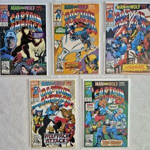 Man and Wolf Captain America Marvel Comics Lot 1,2,3,5,6 of 6 MINT,key, sleeved